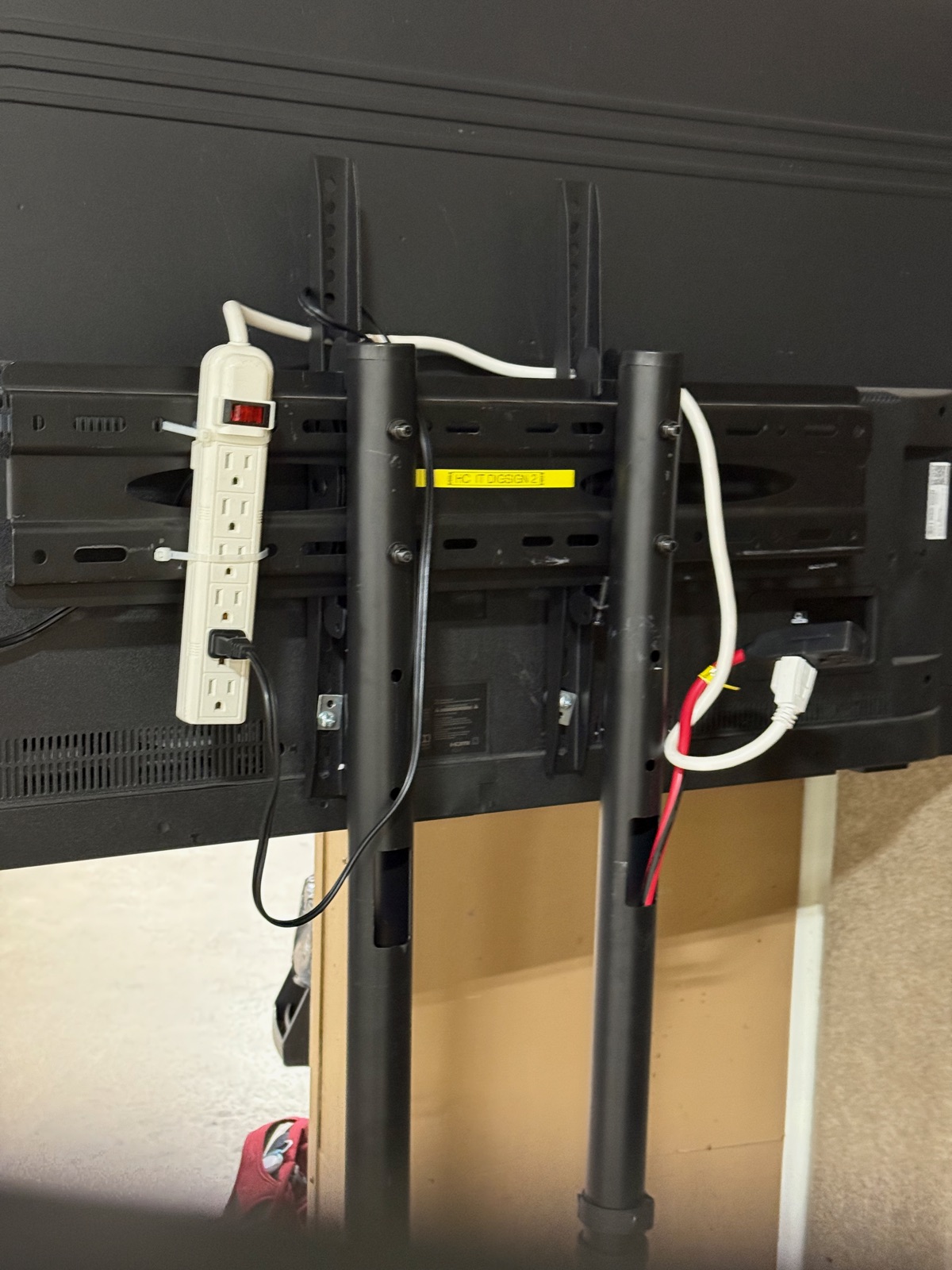 Back view showing all cable routing